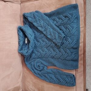 Irish Merino Wool cable knit cowl fisherman's sweater small